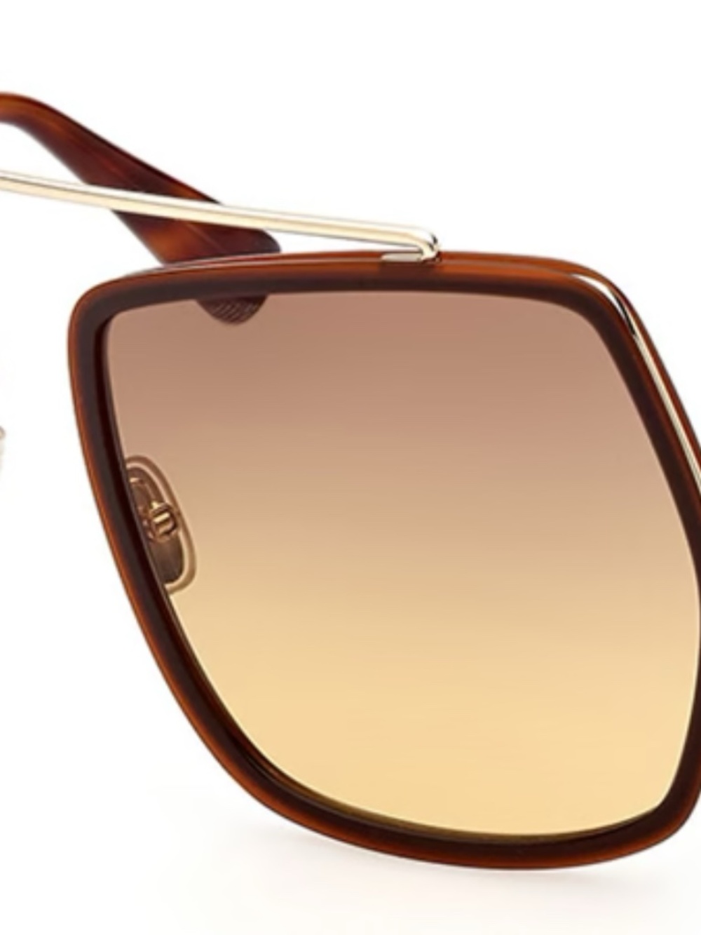 MAX MARA Max Mara 32013 Longarone Sunglasses Brown and Gold NWT - Picture 6 of 11